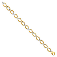 Load image into Gallery viewer, 14K Two-Tone Polished Fancy Link Bracelet
