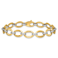 Load image into Gallery viewer, 14K Two-Tone Polished Fancy Link Bracelet
