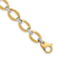 Load image into Gallery viewer, 14K Two-Tone Polished Fancy Link Bracelet
