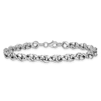Load image into Gallery viewer, 14K White Gold Fancy Twisted Link Bracelet
