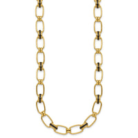 Load image into Gallery viewer, 14K w/Enamel Polished Fancy Oval Link Necklace
