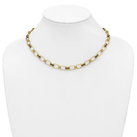 Load image into Gallery viewer, 14K w/Enamel Polished Fancy Oval Link Necklace
