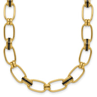 Load image into Gallery viewer, 14K w/Enamel Polished Fancy Oval Link Necklace
