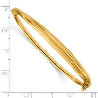 Load image into Gallery viewer, 14K Polished Grooved Hinged Bangle
