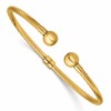 14K Polished and Twisted w/ Beads Hinged Cuff Bangle