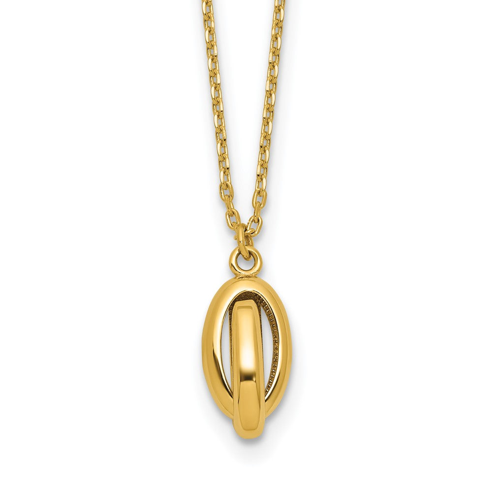 14K Polished Twisted Oval w/1in ext. Necklace