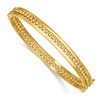 14K Polished and Diamond-cut Beaded Hinged Bangle