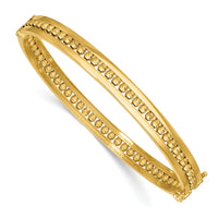 Load image into Gallery viewer, 14K Polished and Diamond-cut Beaded Hinged Bangle

