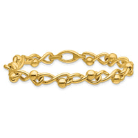 Load image into Gallery viewer, 14K Polished Infinity Link with Beads Bracelet
