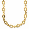 14K Polished and Diamond-cut Fancy Link w/.5in Ext. Necklace