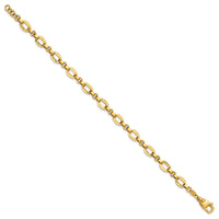 Load image into Gallery viewer, 14K Polished and Diamond-cut Fancy Link w/.5in Ext. Bracelet
