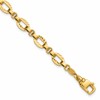 14K Polished and Diamond-cut Fancy Link w/.5in Ext. Bracelet