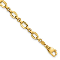 Load image into Gallery viewer, 14K Polished and Diamond-cut Fancy Link w/.5in Ext. Bracelet
