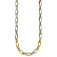 Load image into Gallery viewer, 14K Two-tone Polished and Textured Fancy Link Necklace
