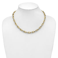 Load image into Gallery viewer, 14K Two-tone Polished and Textured Fancy Link Necklace
