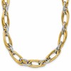 14K Two-tone Polished and Textured Fancy Link Necklace
