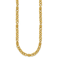 Load image into Gallery viewer, 14K Polished and Textured Fancy Link Necklace
