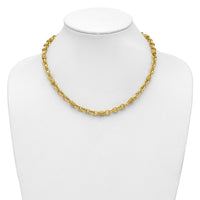 Load image into Gallery viewer, 14K Polished and Textured Fancy Link Necklace
