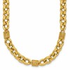 14K Polished and Textured Fancy Link Necklace