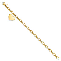 Load image into Gallery viewer, 14K Polished Heart Charm Bracelet
