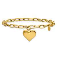 Load image into Gallery viewer, 14K Polished Heart Charm Bracelet
