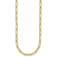 Load image into Gallery viewer, 14K Polished and Dimond-cut Paperclip Link Necklace
