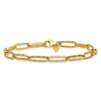 Load image into Gallery viewer, 14K Polished and Dimond-cut Paperclip Link Bracelet
