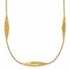 14K Polished and Diamond-cut Fancy Station Necklace