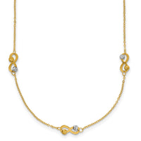 Load image into Gallery viewer, 14K Two-tone D/C Beaded Infinity Station Necklace
