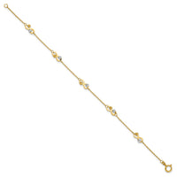 Load image into Gallery viewer, 14K Two-tone D/C Beaded Infinity Station Bracelet
