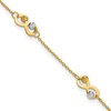 14K Two-tone D/C Beaded Infinity Station Bracelet