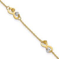 Load image into Gallery viewer, 14K Two-tone D/C Beaded Infinity Station Bracelet
