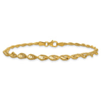 Load image into Gallery viewer, 14K Polished and Diamond-cut Twisted Fancy Bracelet
