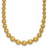 14K Polished and Diamond-cut Twisted Beaded Necklace