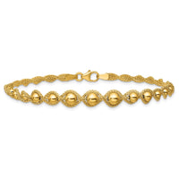 Load image into Gallery viewer, 14K Polished and Diamond-cut Twisted Beaded Bracelet
