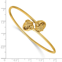 Load image into Gallery viewer, 14K Polished and Love Knot Flexible Bangle
