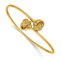 Load image into Gallery viewer, 14K Polished and Love Knot Flexible Bangle
