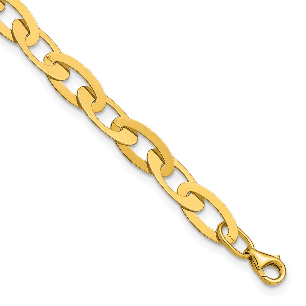 14K Polished Fancy Oval Link Bracelet