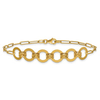 Load image into Gallery viewer, 14K Polished Circles Paperclip Link Bracelet
