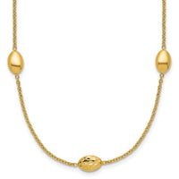 Load image into Gallery viewer, 14K Polished and Dia-cut Oval Station with 2in ext. Necklace
