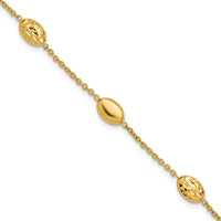 Load image into Gallery viewer, 14K Polished and Dia-cut Oval Station Bracelet
