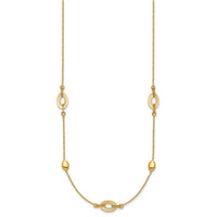 Load image into Gallery viewer, 14K Polished Fancy Oval Station with 2in ext. Necklace
