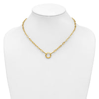 Load image into Gallery viewer, 14K Polished Paperclip with Circle Ring Clasp Necklace
