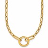 14K Polished Paperclip with Circle Ring Clasp Necklace