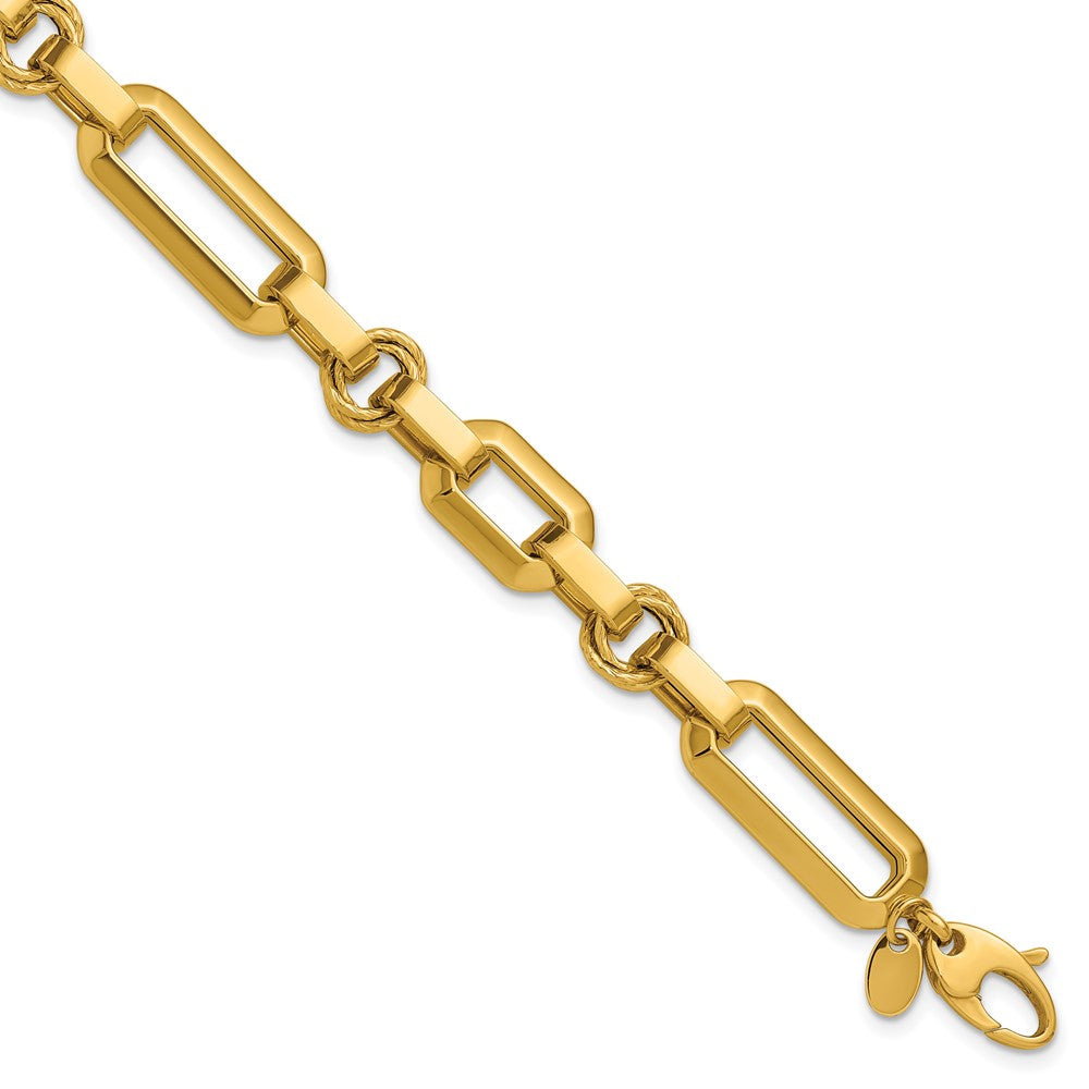 14K Polished Fancy Link Bracelet