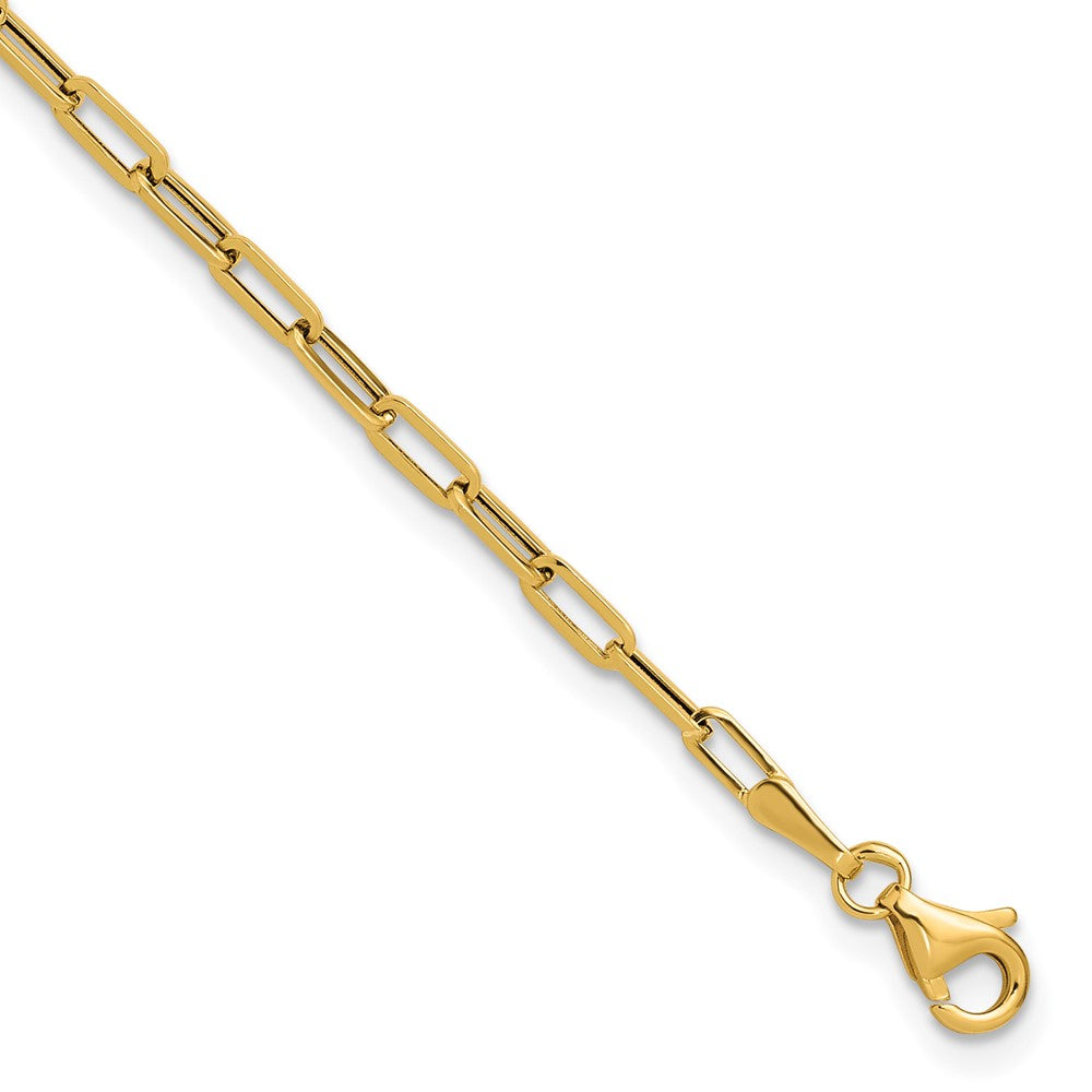 14K Polished Paperclip Bracelet