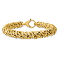 Load image into Gallery viewer, 14K Polished and Textured Fancy Link Bracelet
