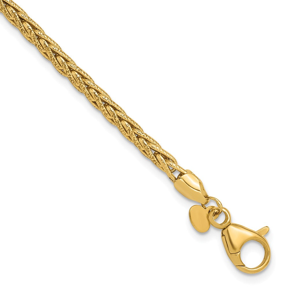 14K Polished and Textured Fancy Link Bracelet