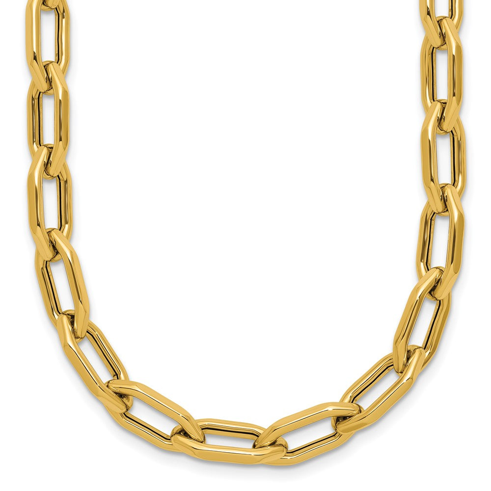 14K Polished Fancy Link with .5in ext. Necklace