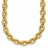 14K Polished and Twisted Fancy Link Necklace